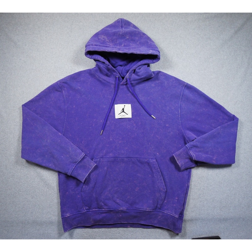 Air Jordan Sweatshirt Mens Medium Purple Hoodie Pullover Jumpman Tie Dye Adult